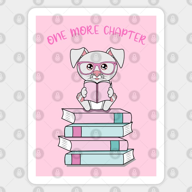 One more chapter, cute dog reading Magnet by JS ARTE